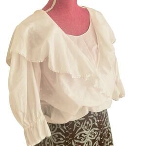 Rustica of Switzerland Tiered Ruffles Top Boho Cottage Core Fairy Pirate Size 12